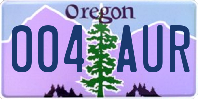 OR license plate 004AUR