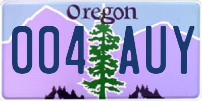 OR license plate 004AUY