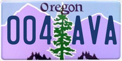 OR license plate 004AVA
