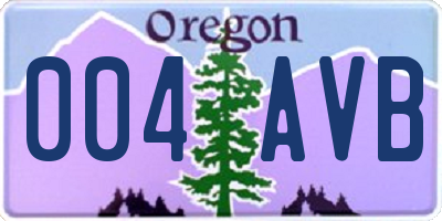 OR license plate 004AVB