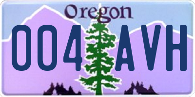 OR license plate 004AVH