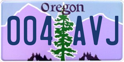 OR license plate 004AVJ