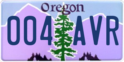 OR license plate 004AVR