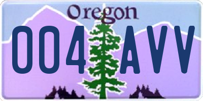 OR license plate 004AVV
