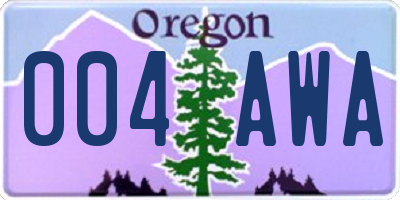 OR license plate 004AWA