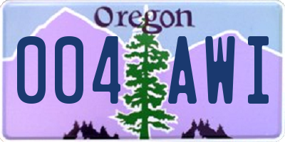 OR license plate 004AWI