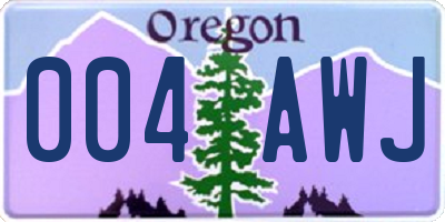 OR license plate 004AWJ