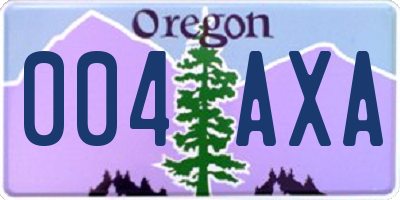 OR license plate 004AXA