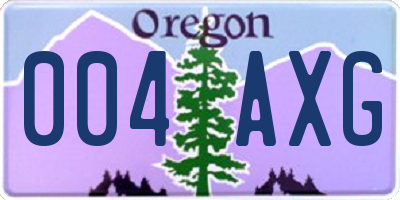 OR license plate 004AXG