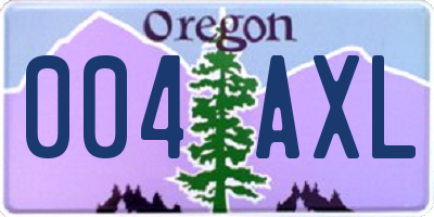 OR license plate 004AXL