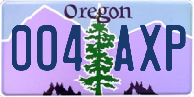 OR license plate 004AXP