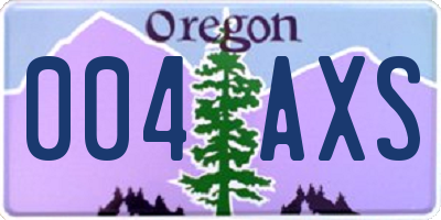 OR license plate 004AXS