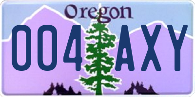 OR license plate 004AXY