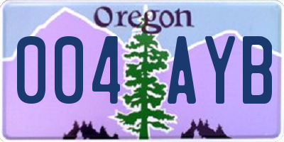 OR license plate 004AYB