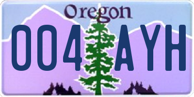 OR license plate 004AYH