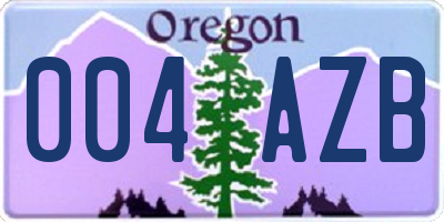 OR license plate 004AZB