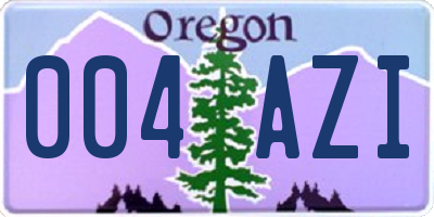 OR license plate 004AZI