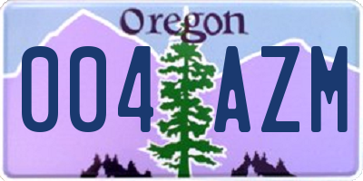 OR license plate 004AZM