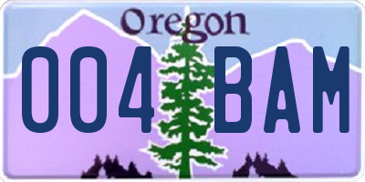 OR license plate 004BAM