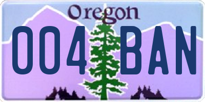 OR license plate 004BAN
