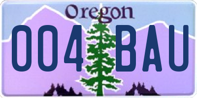OR license plate 004BAU
