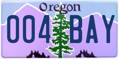 OR license plate 004BAY