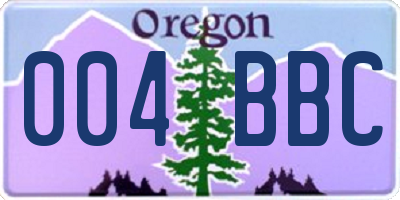 OR license plate 004BBC