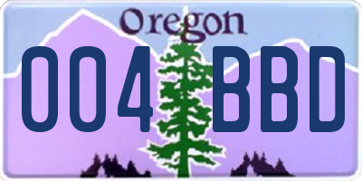 OR license plate 004BBD