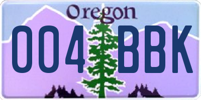 OR license plate 004BBK