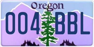 OR license plate 004BBL