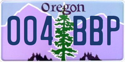 OR license plate 004BBP