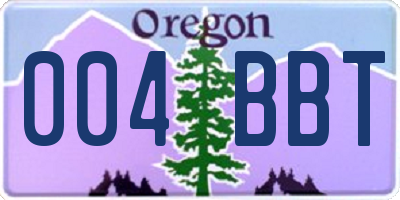 OR license plate 004BBT