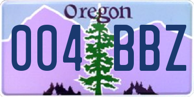 OR license plate 004BBZ