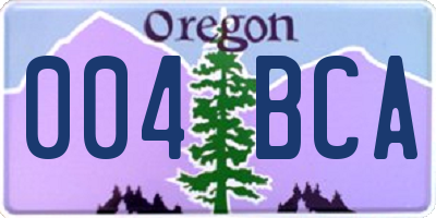 OR license plate 004BCA