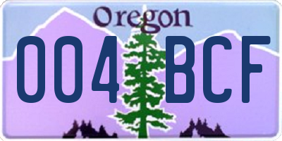 OR license plate 004BCF