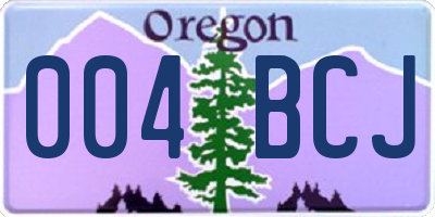 OR license plate 004BCJ