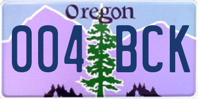 OR license plate 004BCK