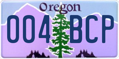 OR license plate 004BCP