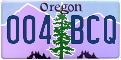 OR license plate 004BCQ