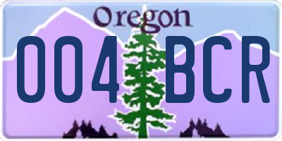 OR license plate 004BCR