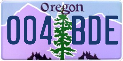 OR license plate 004BDE