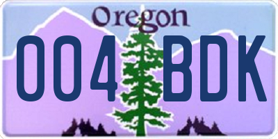 OR license plate 004BDK