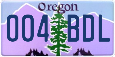 OR license plate 004BDL