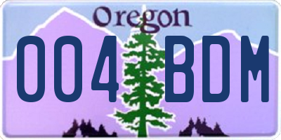 OR license plate 004BDM