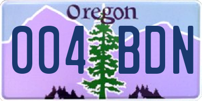 OR license plate 004BDN