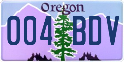 OR license plate 004BDV