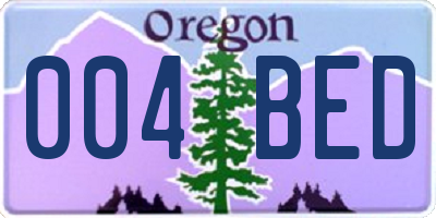 OR license plate 004BED