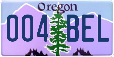 OR license plate 004BEL