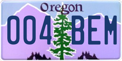 OR license plate 004BEM