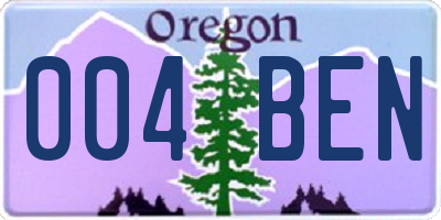 OR license plate 004BEN